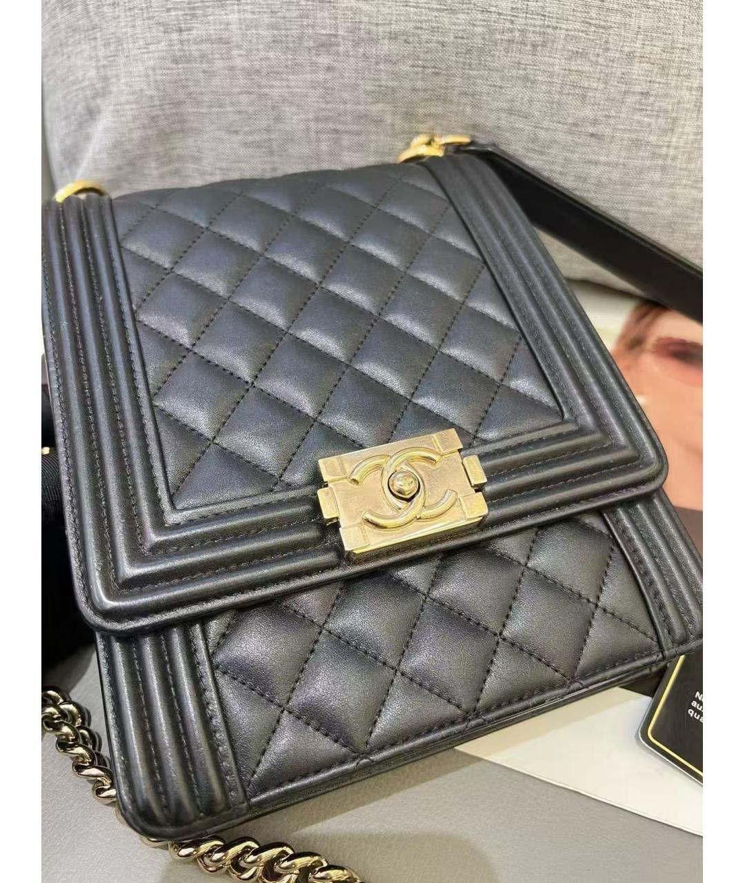 CHANEL Черная кожаная сумка через плечо, фото 5