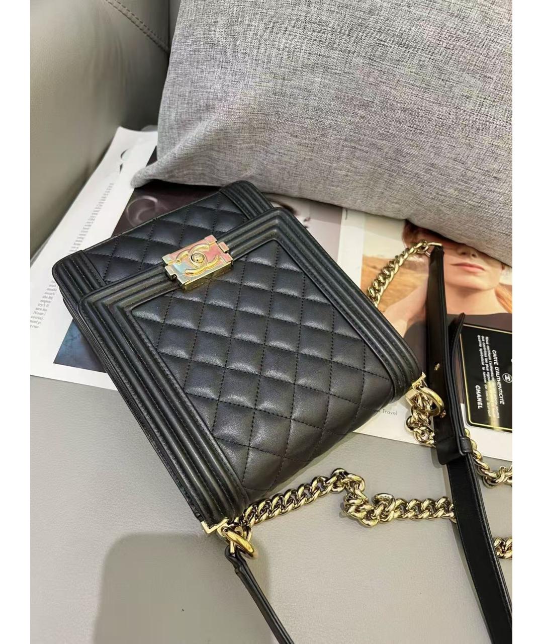 CHANEL Черная кожаная сумка через плечо, фото 4