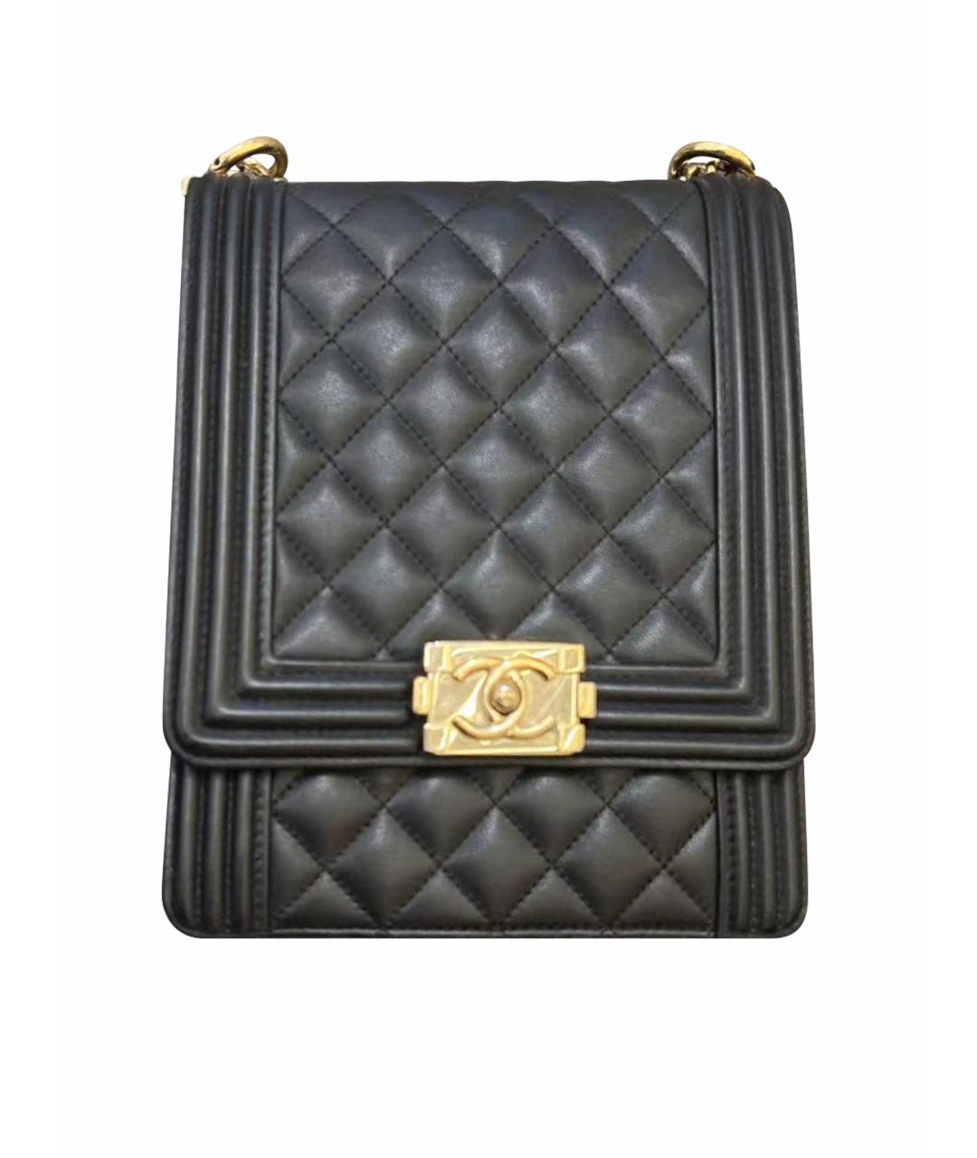 CHANEL Черная кожаная сумка через плечо, фото 7