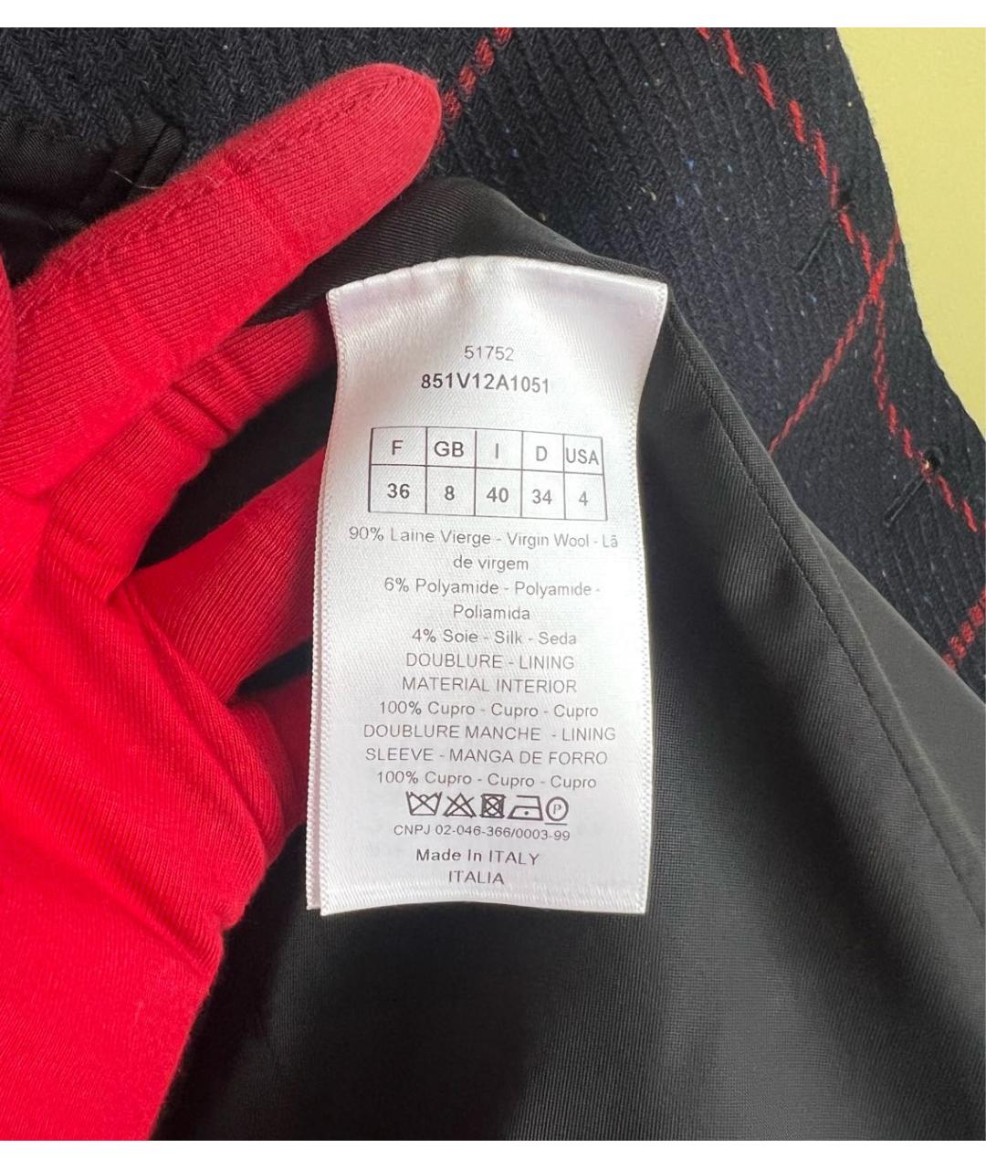 CHRISTIAN DIOR Темно-синий шерстяной жакет/пиджак, фото 5