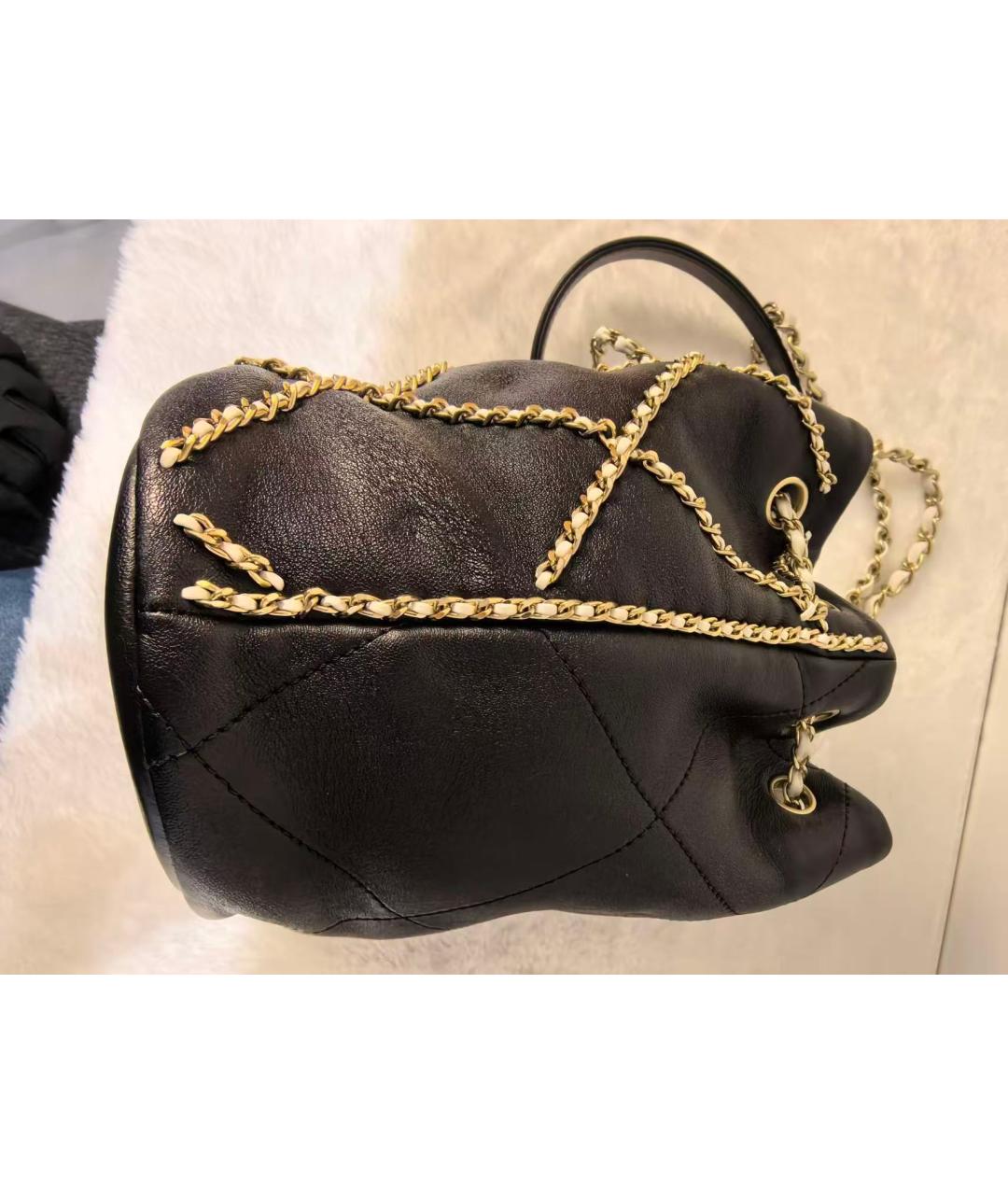 CHANEL Черная кожаная сумка через плечо, фото 6