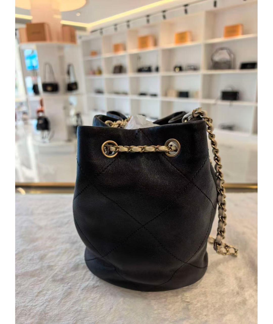 CHANEL Черная кожаная сумка через плечо, фото 3