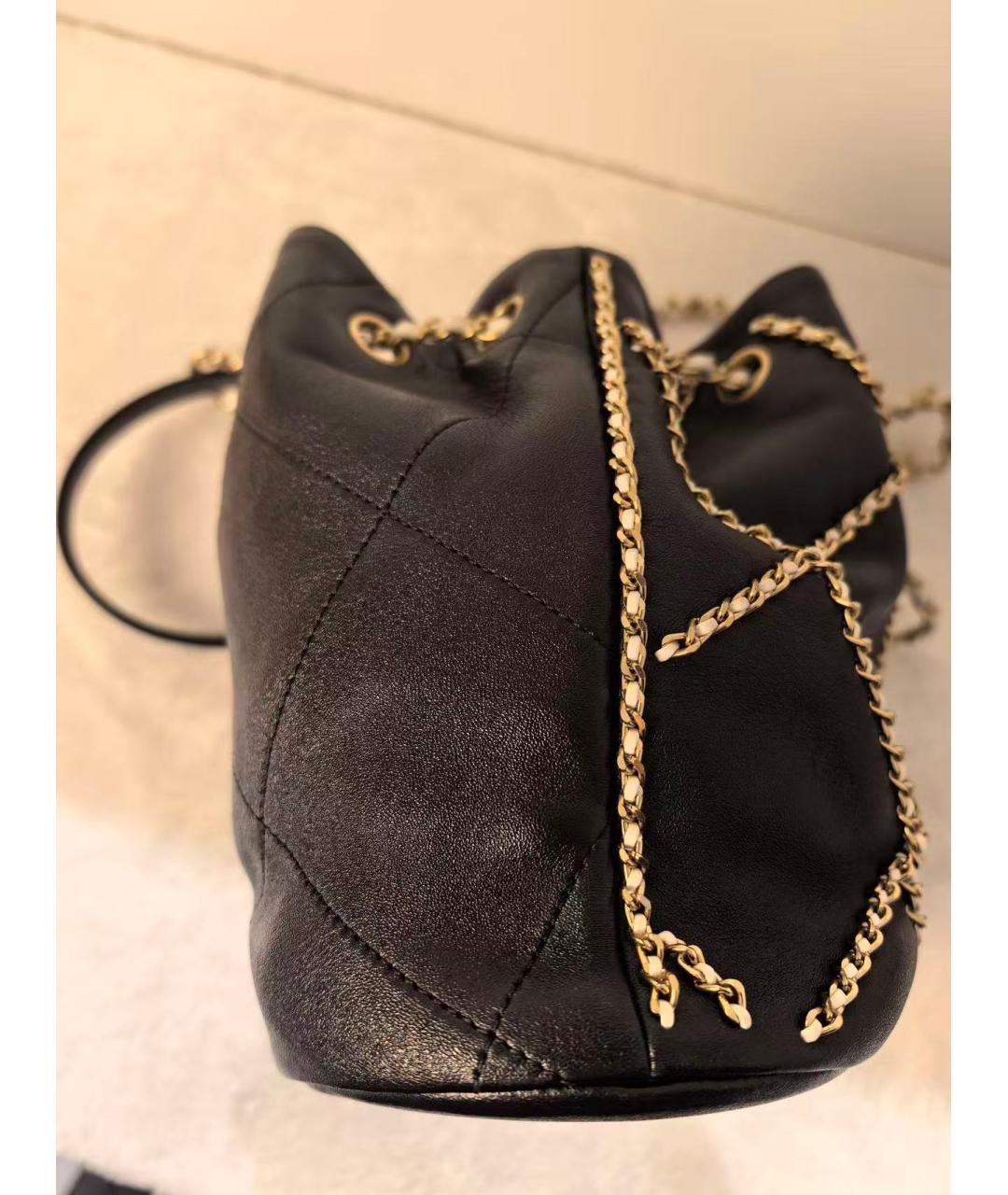 CHANEL Черная кожаная сумка через плечо, фото 5
