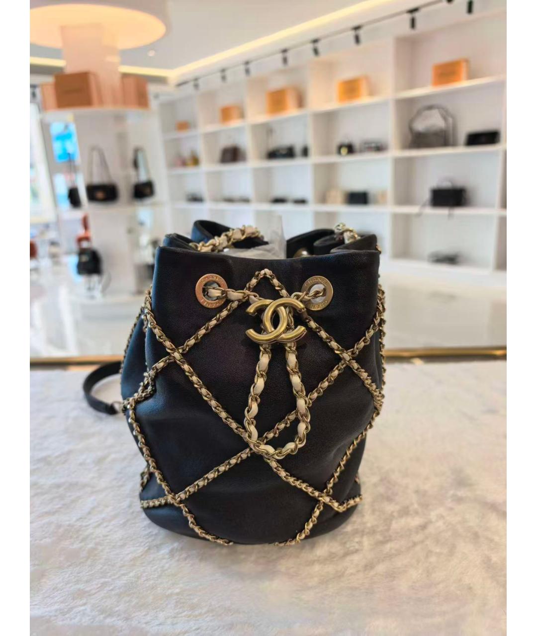 CHANEL Черная кожаная сумка через плечо, фото 2