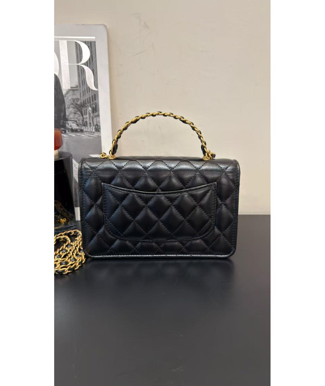 CHANEL Черная кожаная сумка через плечо, фото 2