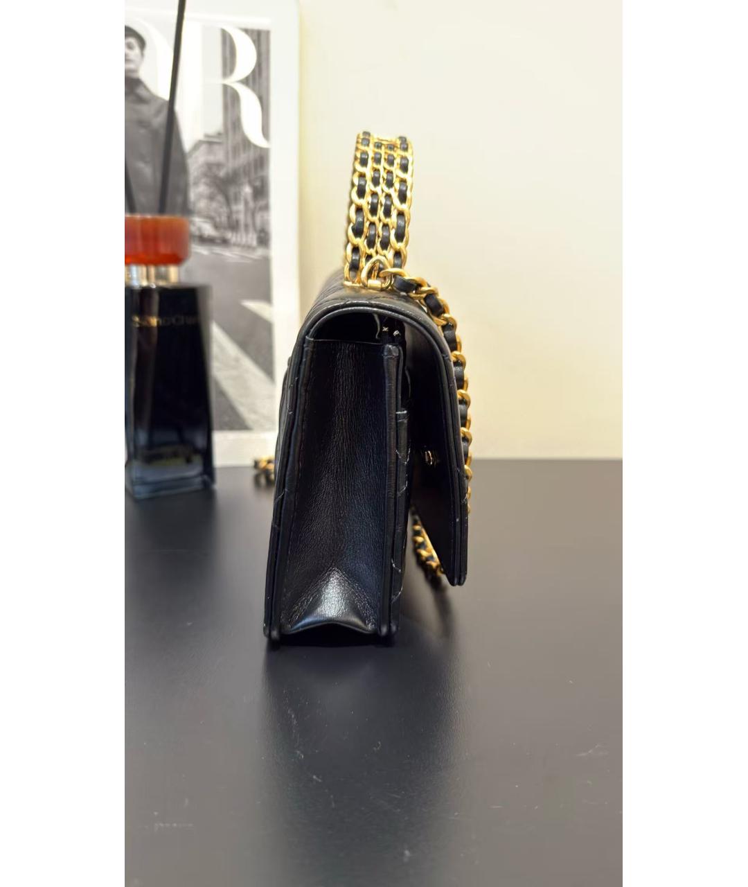 CHANEL Черная кожаная сумка через плечо, фото 3
