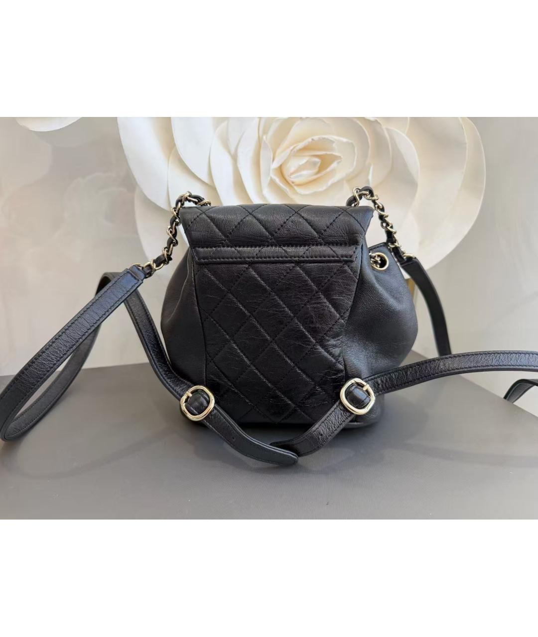 CHANEL Черный кожаный рюкзак, фото 3