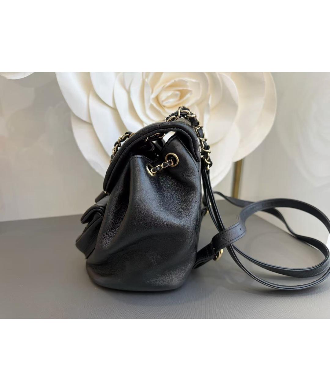 CHANEL Черный кожаный рюкзак, фото 4