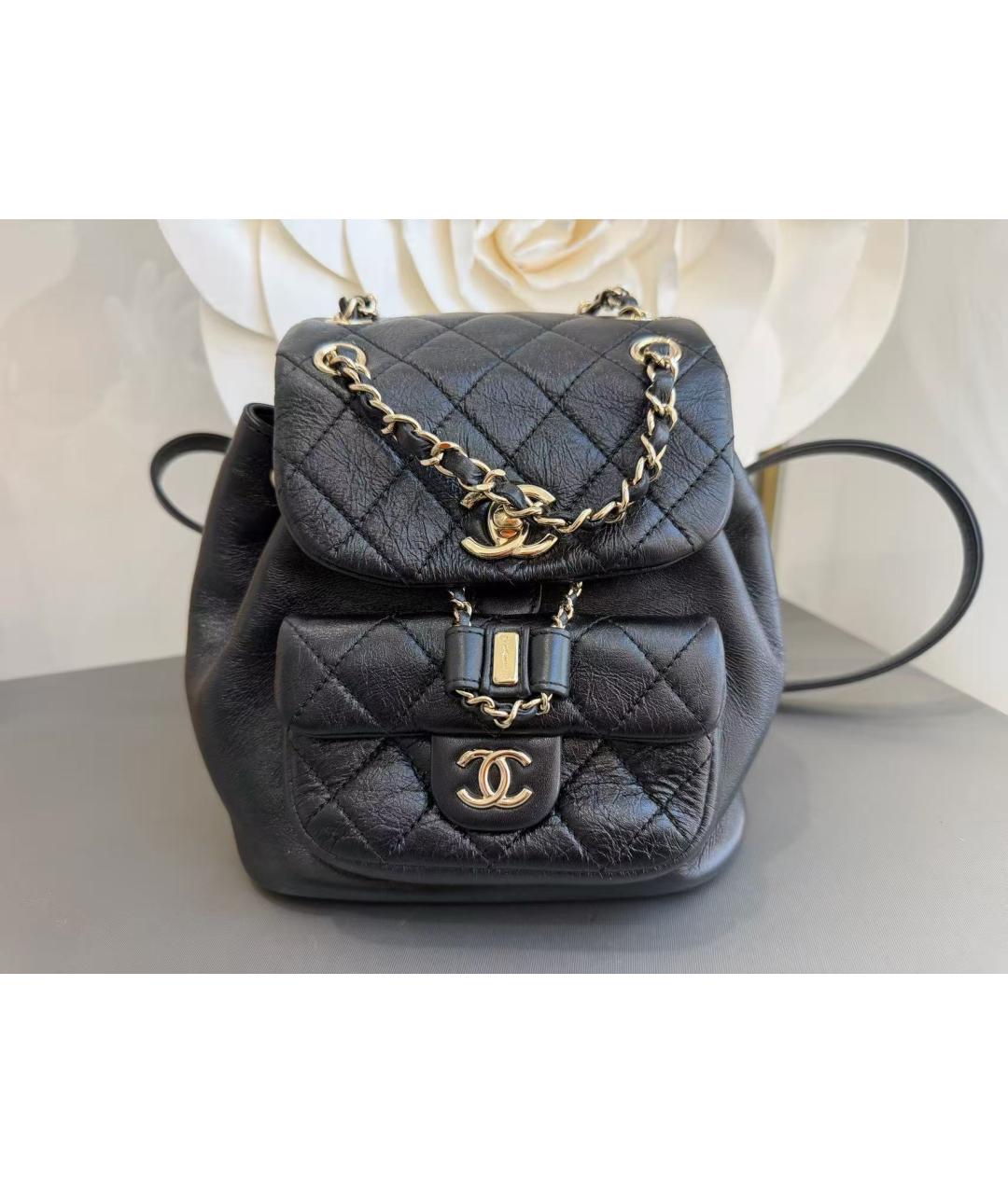 CHANEL Черный кожаный рюкзак, фото 2