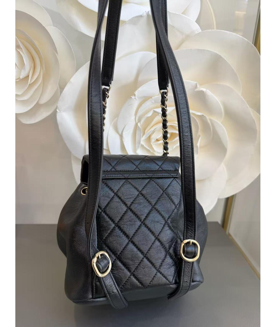 CHANEL Черный кожаный рюкзак, фото 5