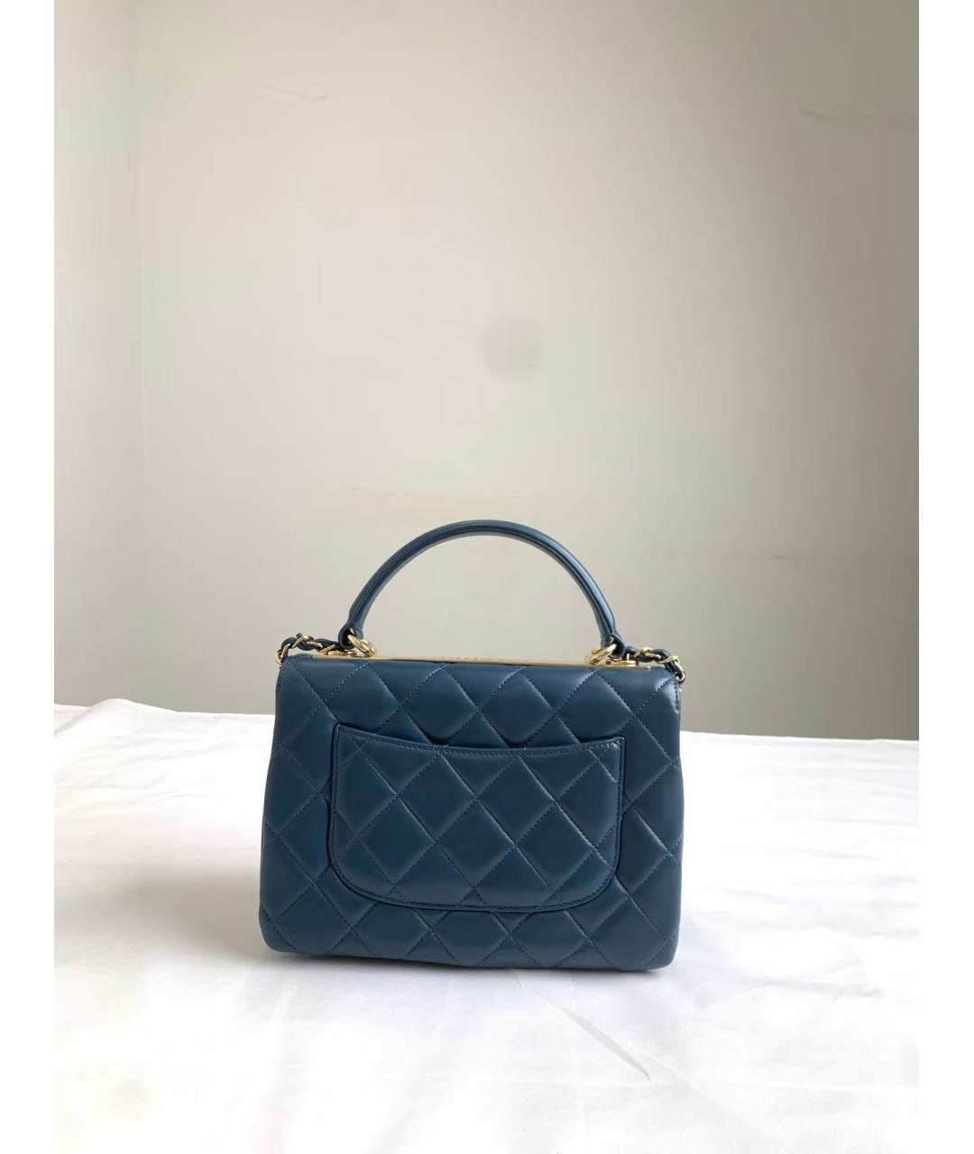 CHANEL Голубая кожаная сумка через плечо, фото 3