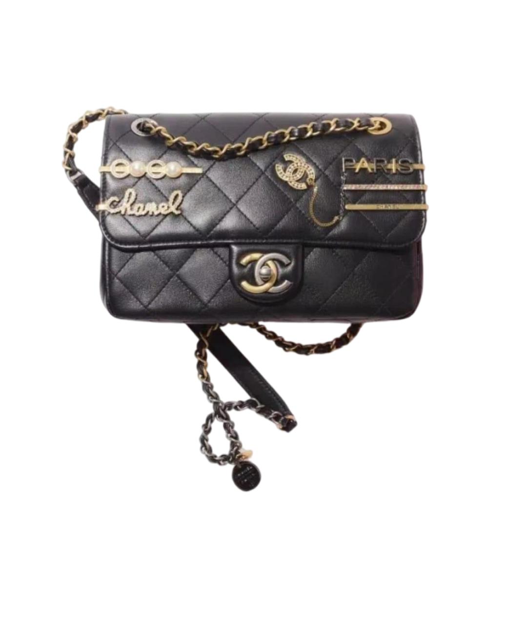 CHANEL Черная кожаная сумка через плечо, фото 7