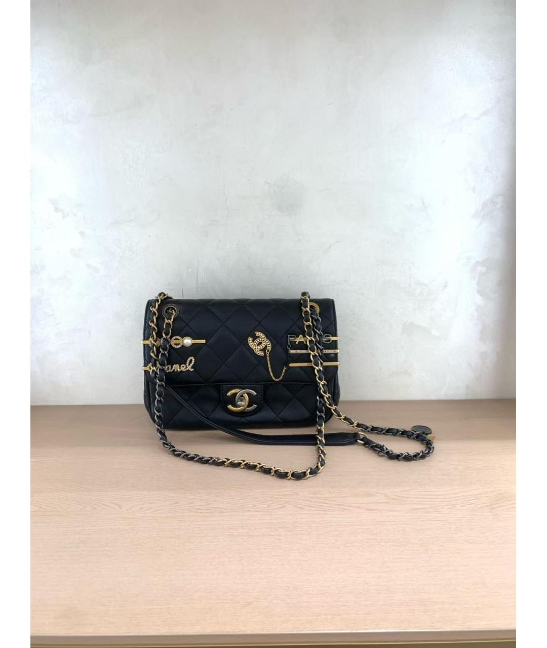 CHANEL Черная кожаная сумка через плечо, фото 2