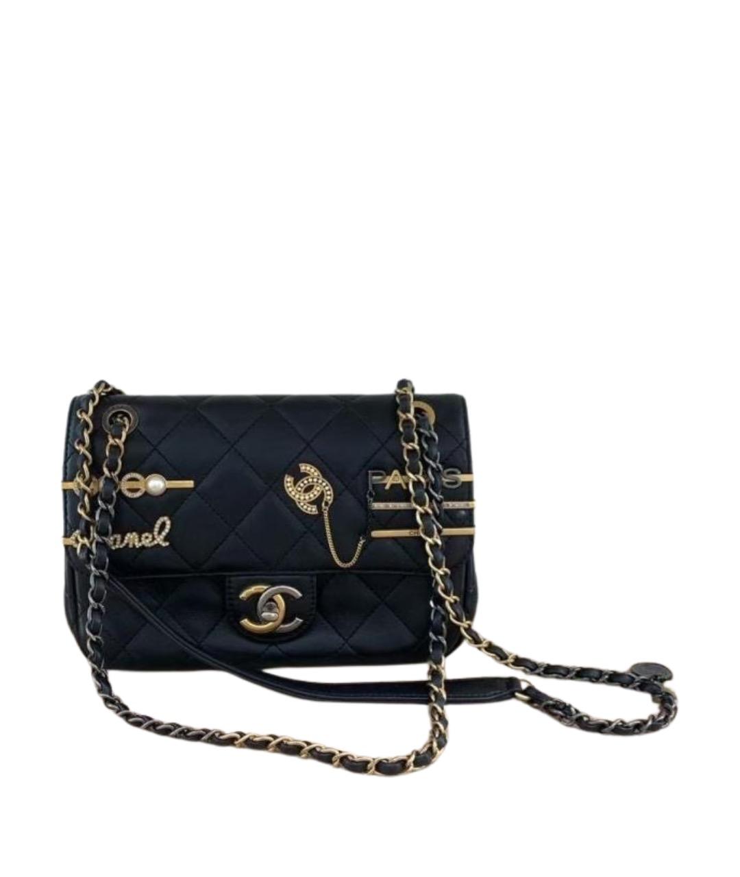 CHANEL Черная кожаная сумка через плечо, фото 1