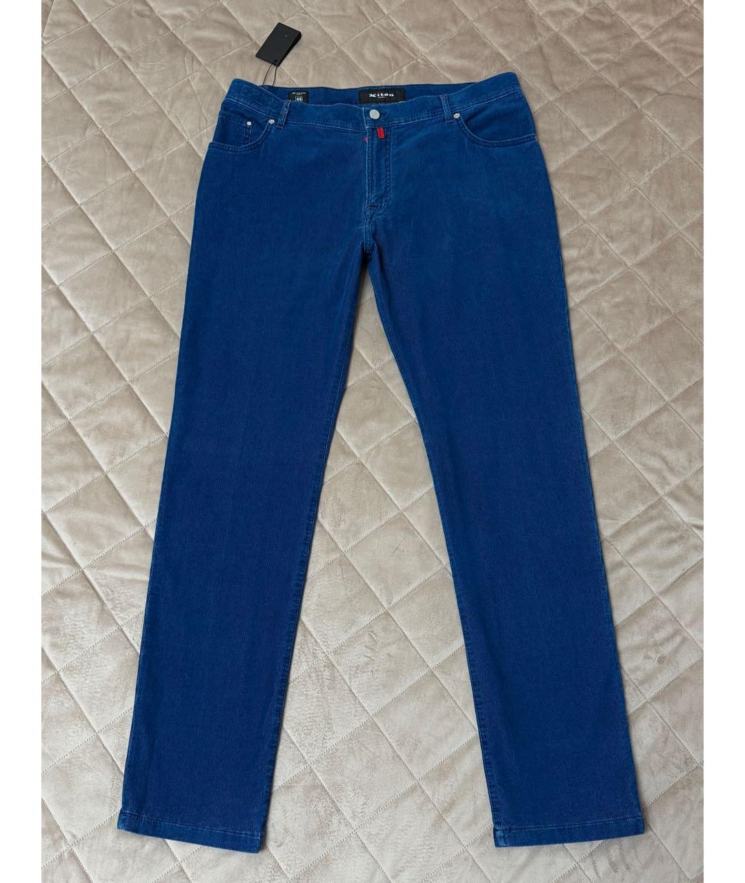 KITON Синие повседневные брюки, фото 4