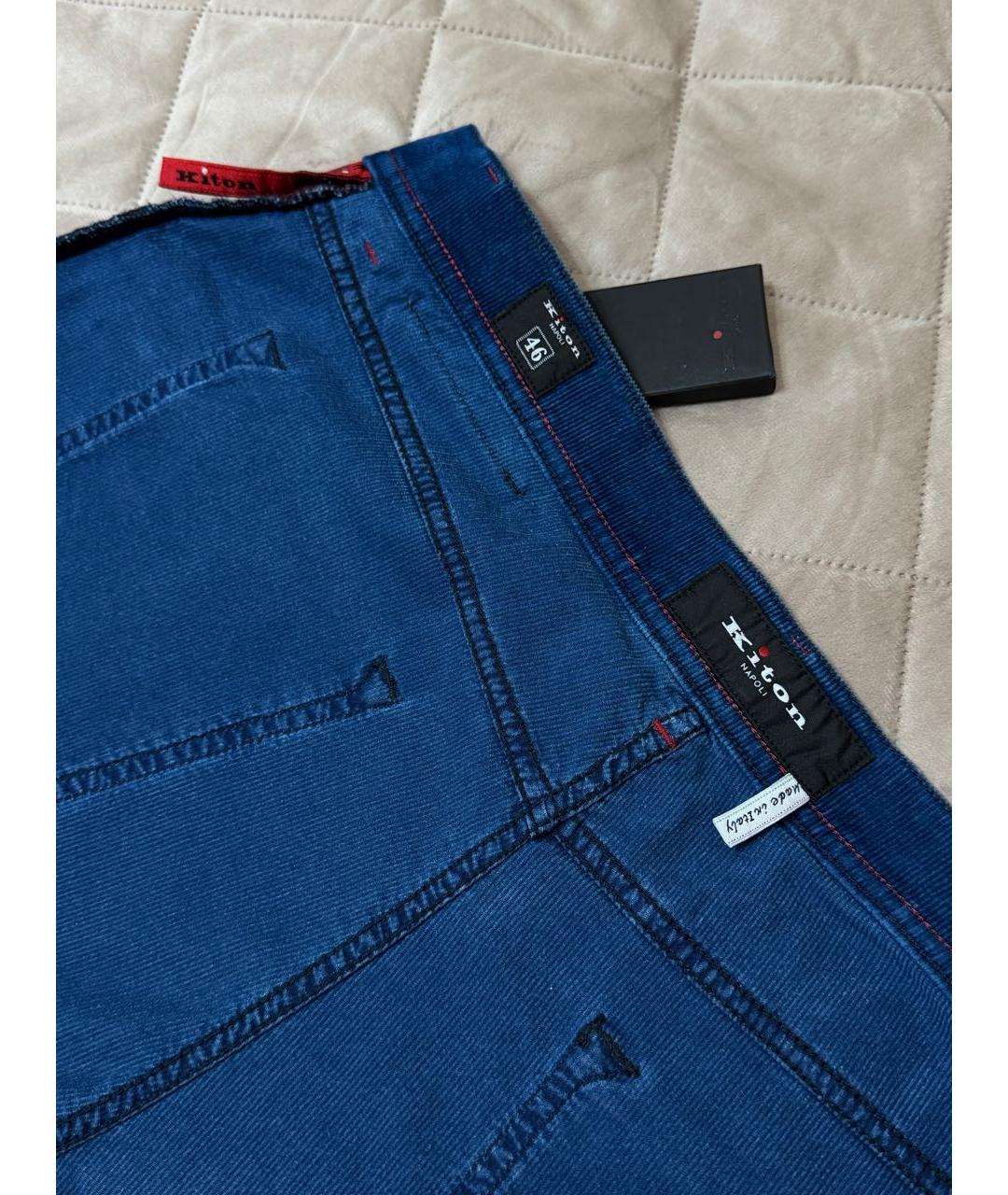 KITON Синие повседневные брюки, фото 6