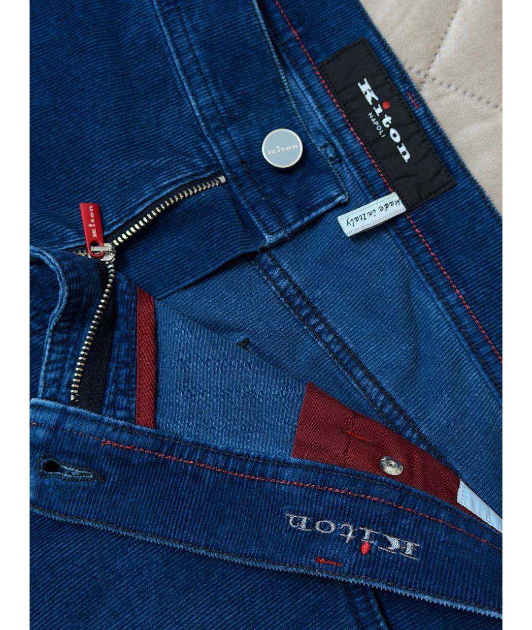 KITON Синие повседневные брюки, фото 5