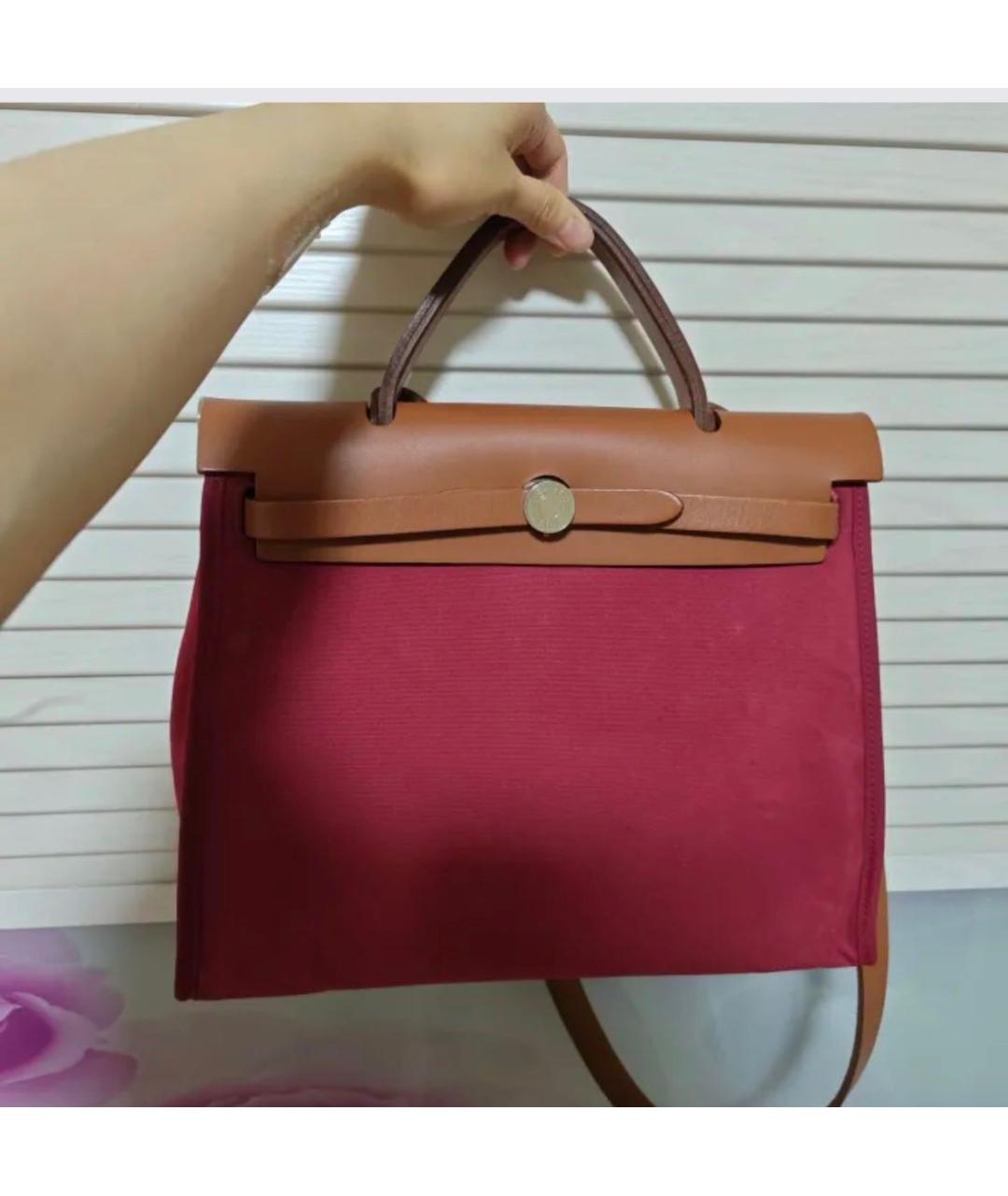 HERMES Розовая тканевая сумка через плечо, фото 2