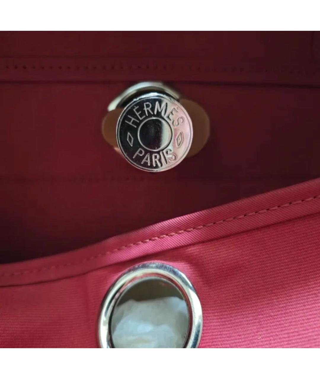 HERMES Розовая тканевая сумка через плечо, фото 7