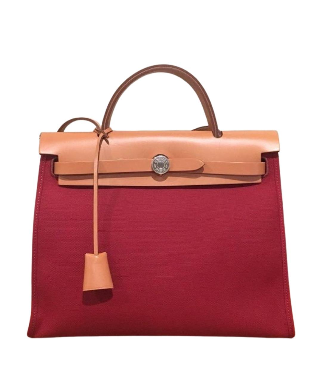 HERMES Розовая тканевая сумка через плечо, фото 1