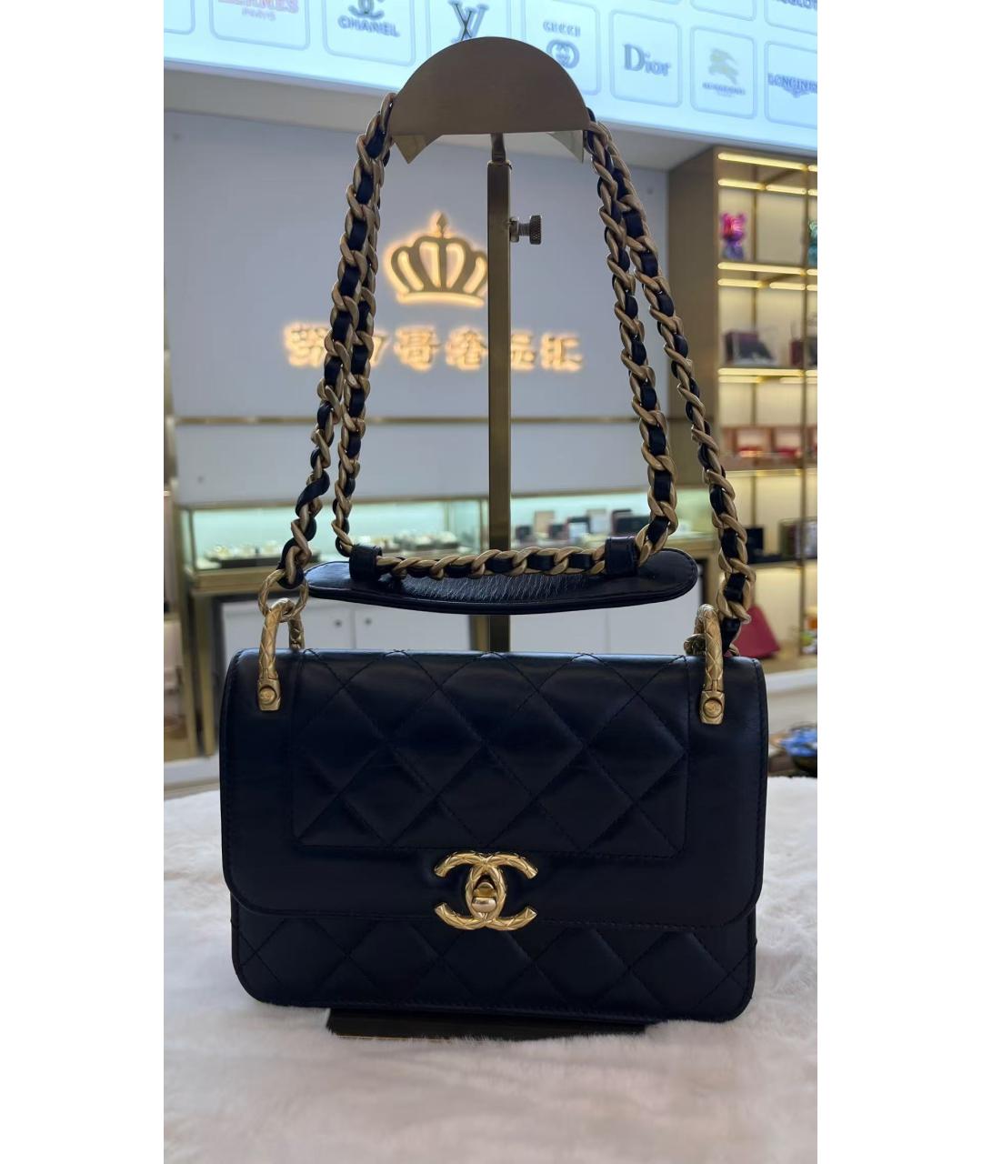 CHANEL Черная кожаная сумка через плечо, фото 5