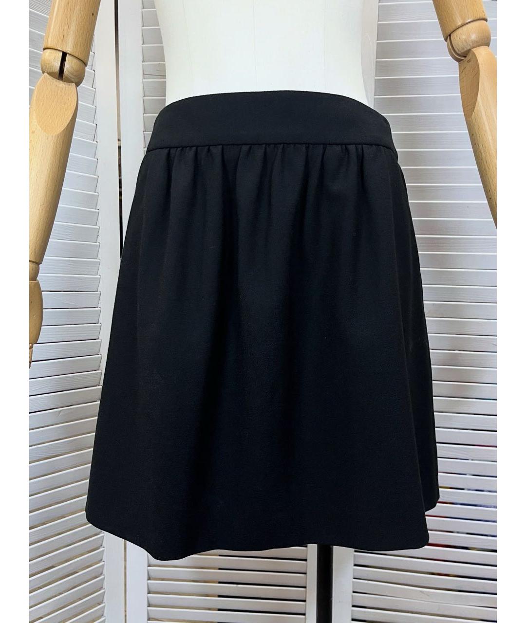RED VALENTINO Черная шерстяная юбка мини, фото 7