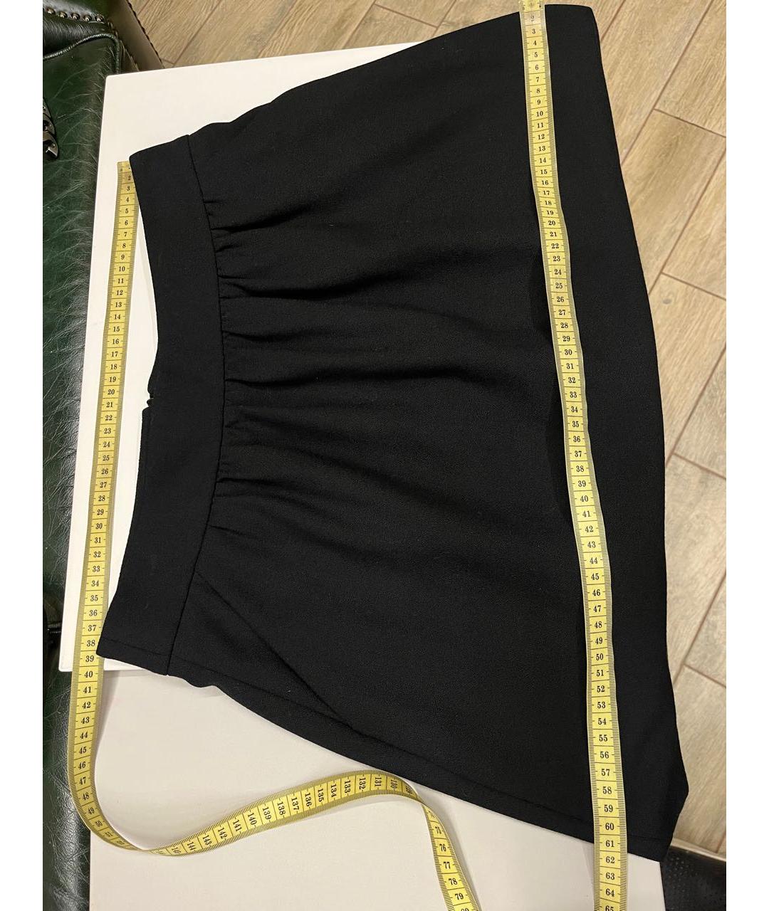 RED VALENTINO Черная шерстяная юбка мини, фото 2