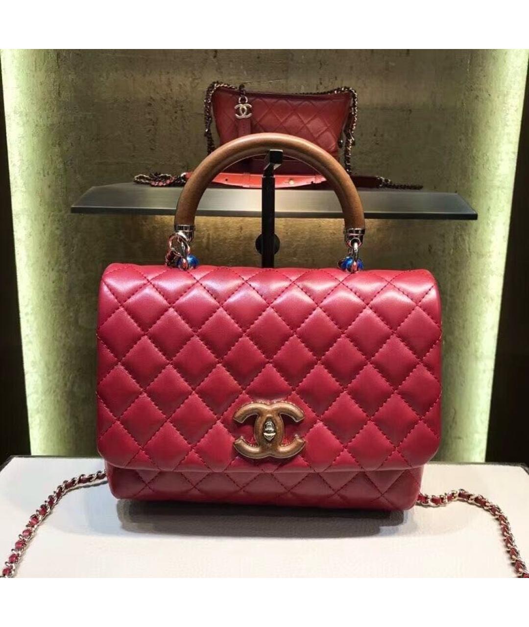 CHANEL Бордовая кожаная сумка через плечо, фото 7