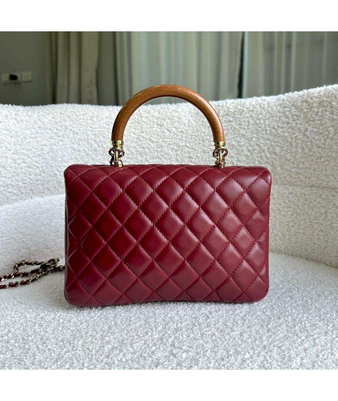 CHANEL Бордовая кожаная сумка через плечо, фото 3