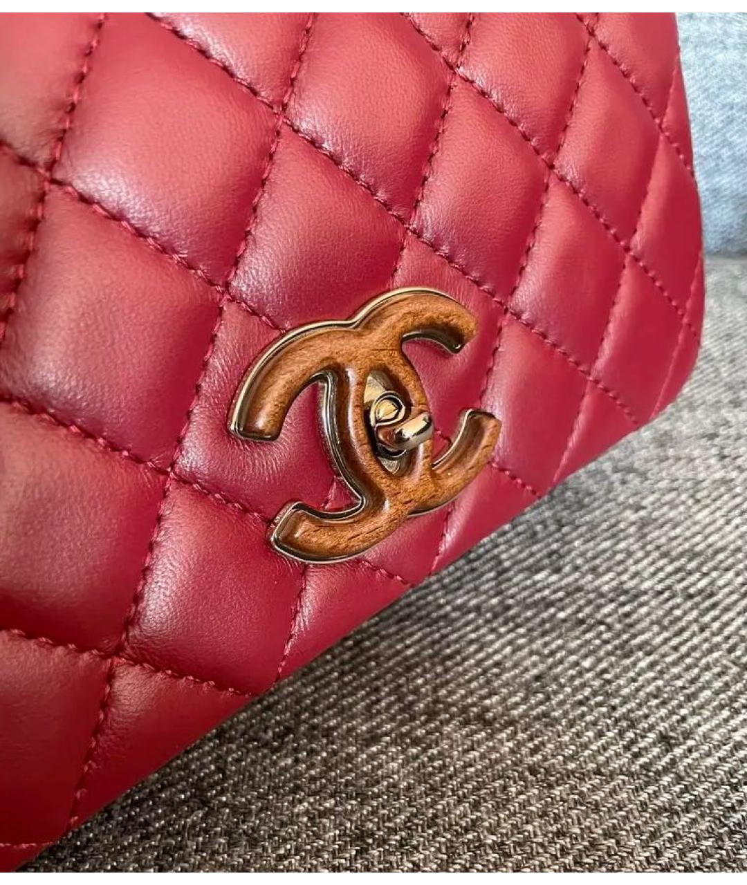 CHANEL Бордовая кожаная сумка через плечо, фото 6