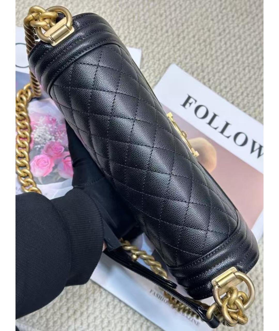 CHANEL Черная кожаная сумка через плечо, фото 6