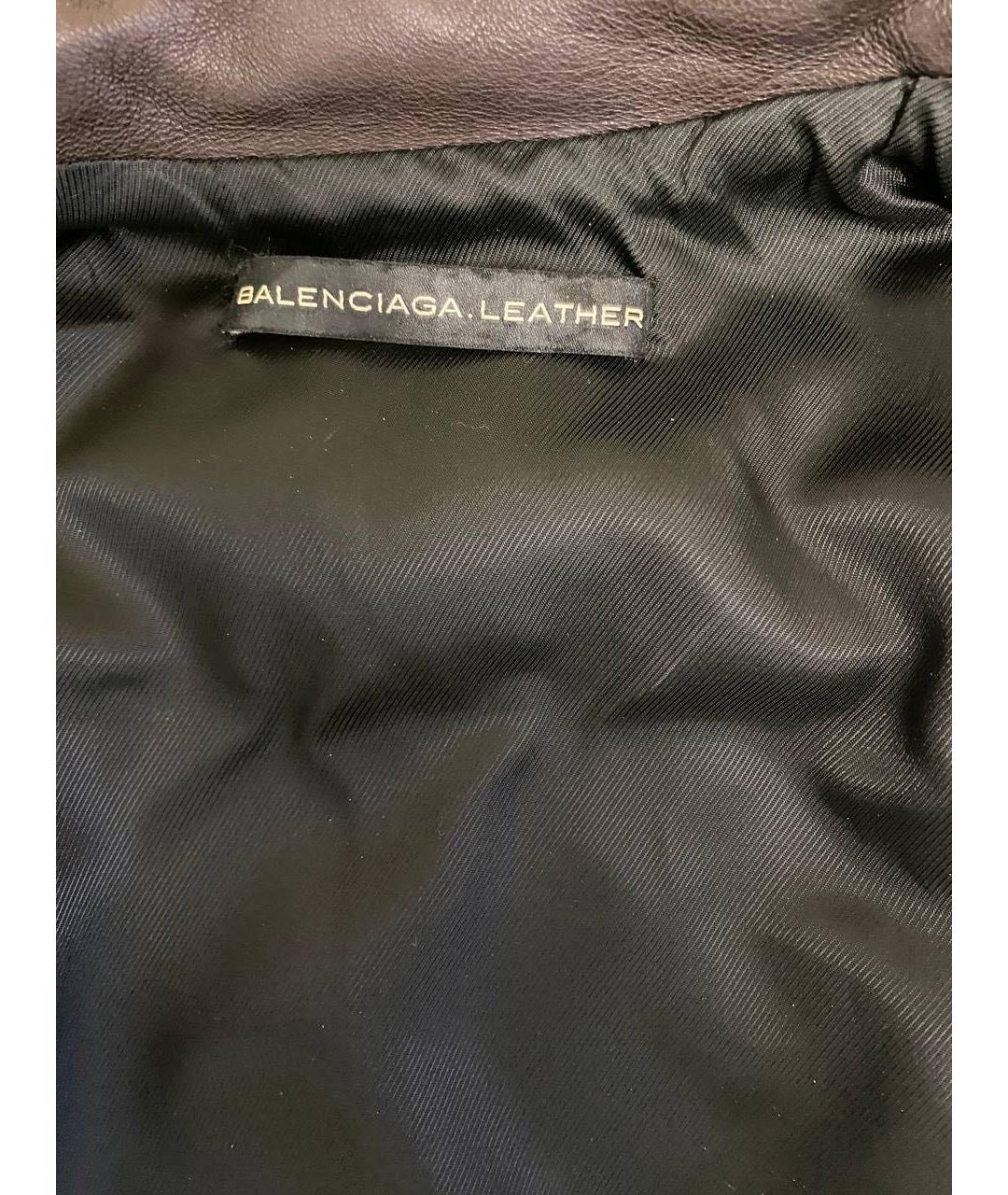 BALENCIAGA Коричневая кожаная куртка, фото 4