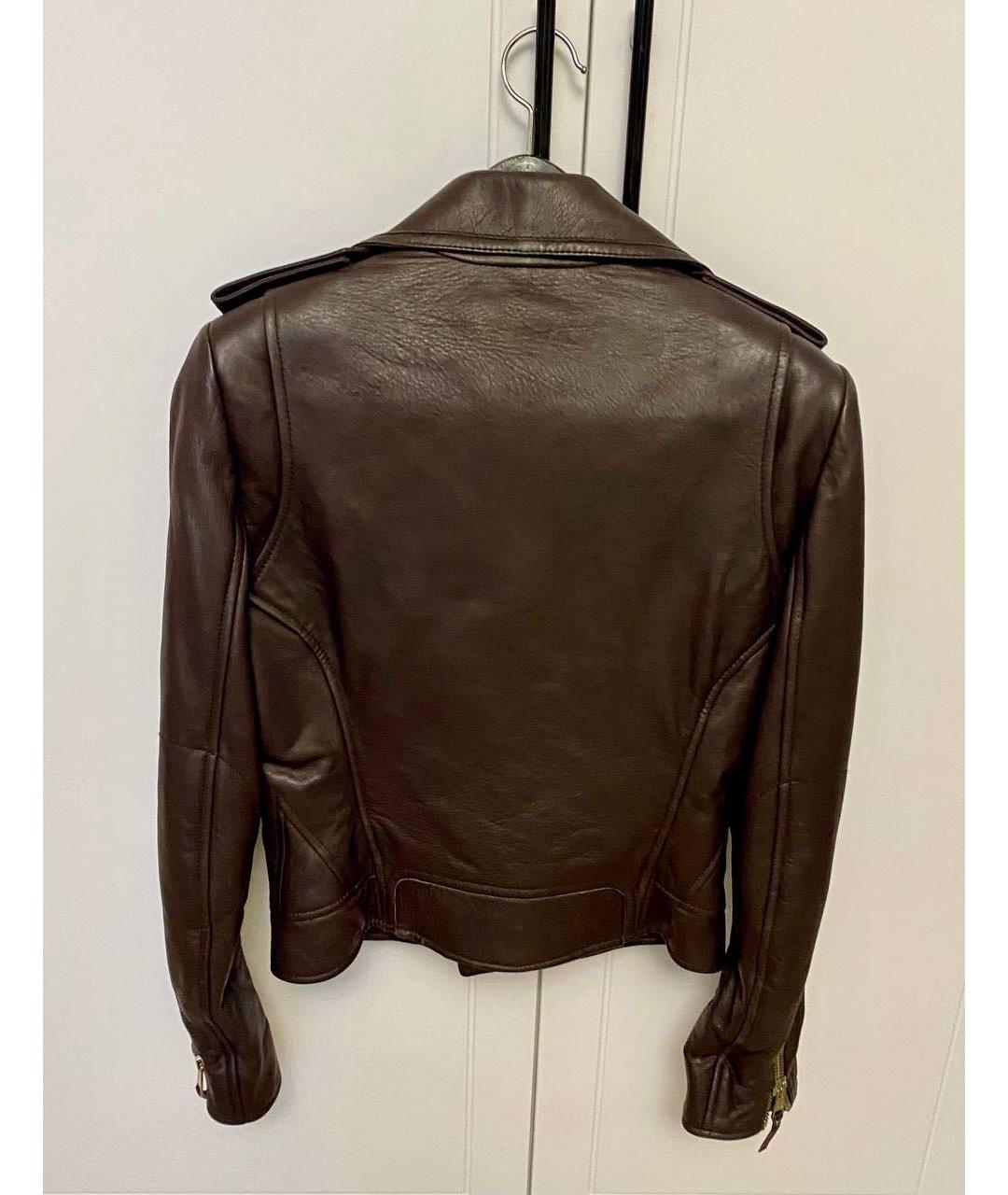 BALENCIAGA Коричневая кожаная куртка, фото 7