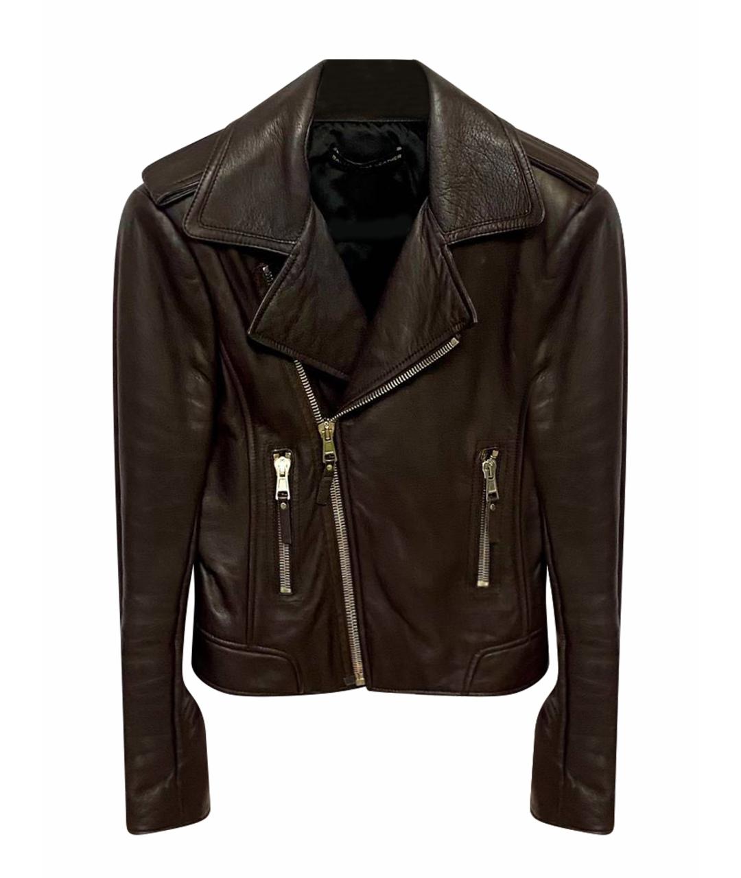 BALENCIAGA Коричневая кожаная куртка, фото 1