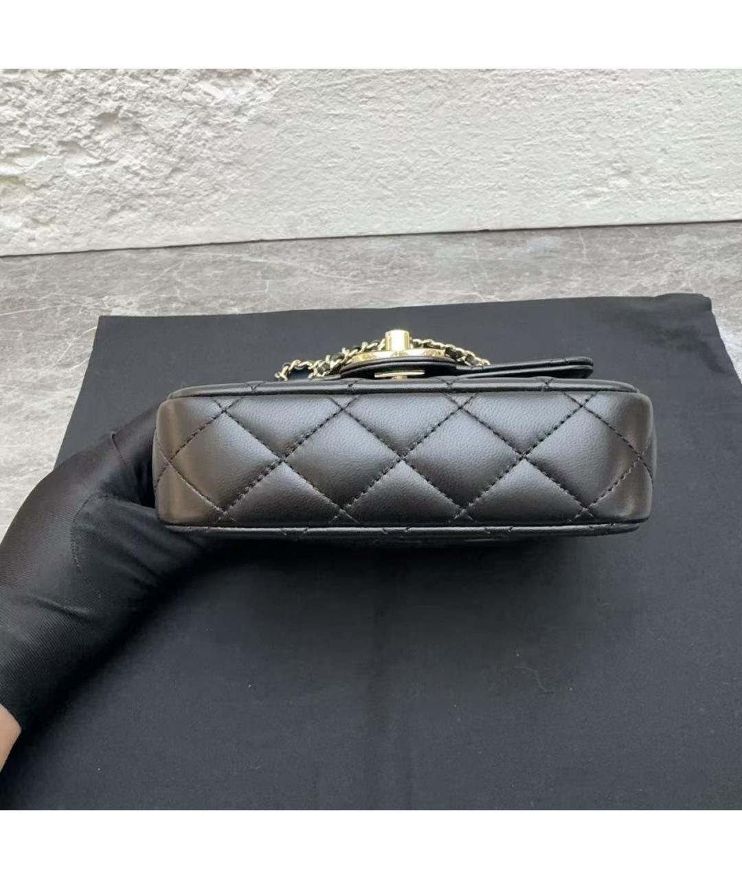 CHANEL Черная кожаная сумка через плечо, фото 4