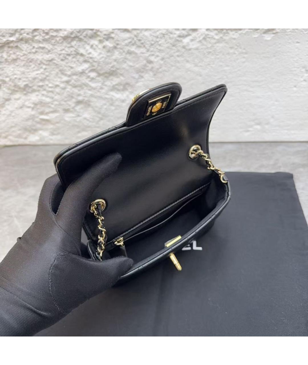 CHANEL Черная кожаная сумка через плечо, фото 5
