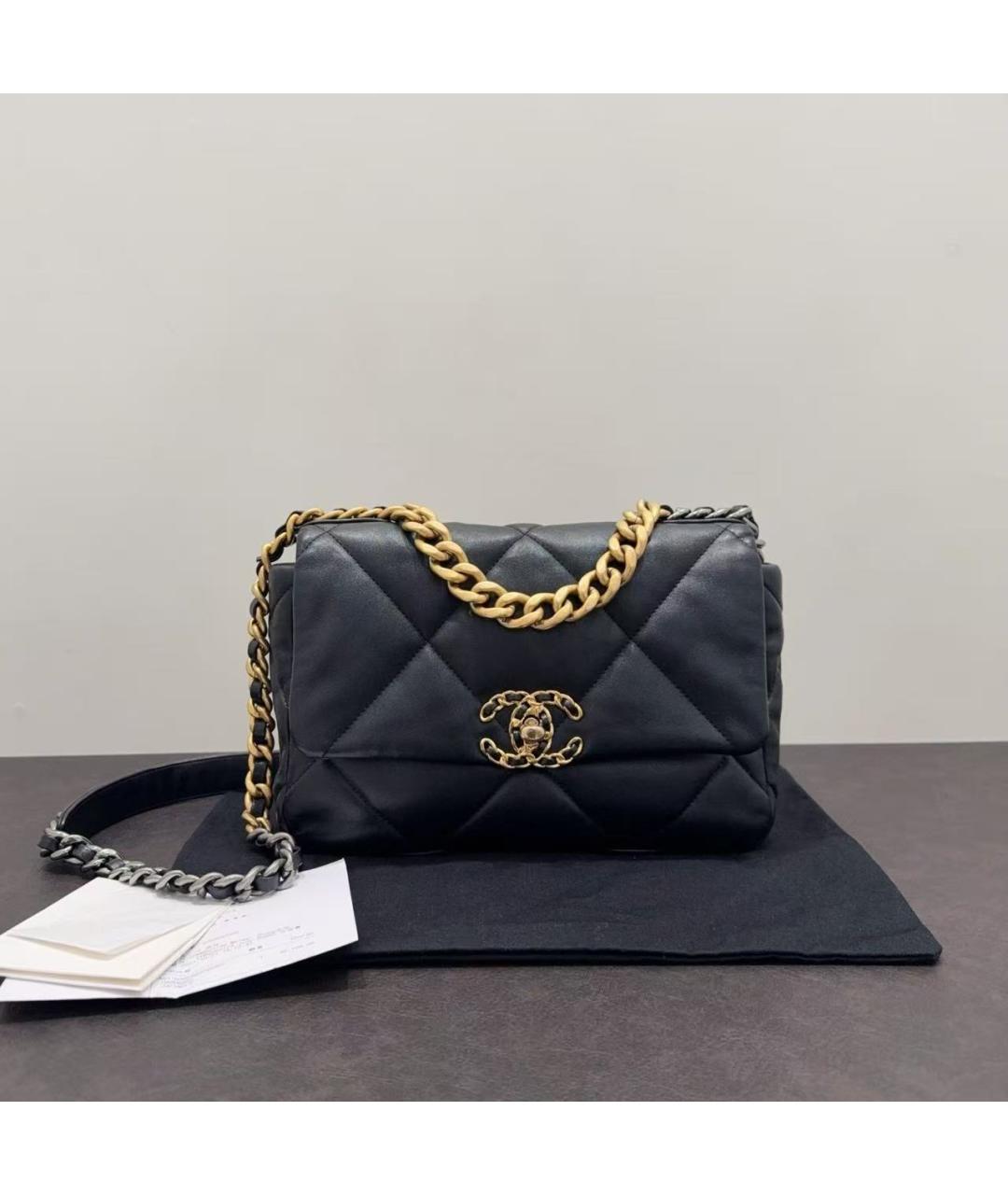 CHANEL Черная кожаная сумка через плечо, фото 6