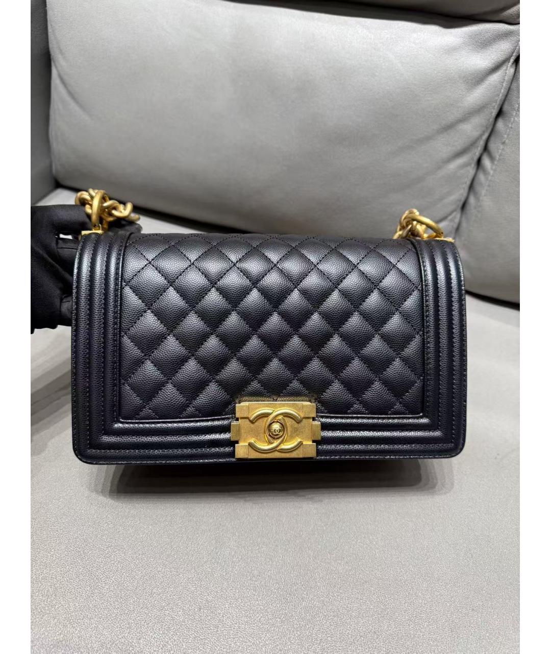 CHANEL Черная кожаная сумка через плечо, фото 6