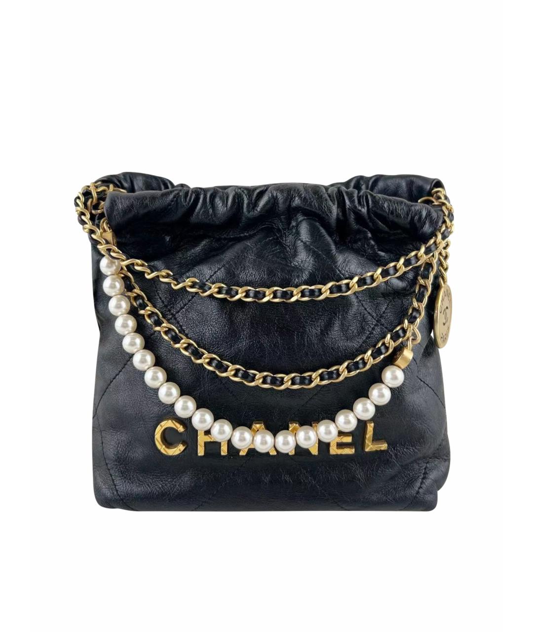 CHANEL Черная кожаная сумка через плечо, фото 6