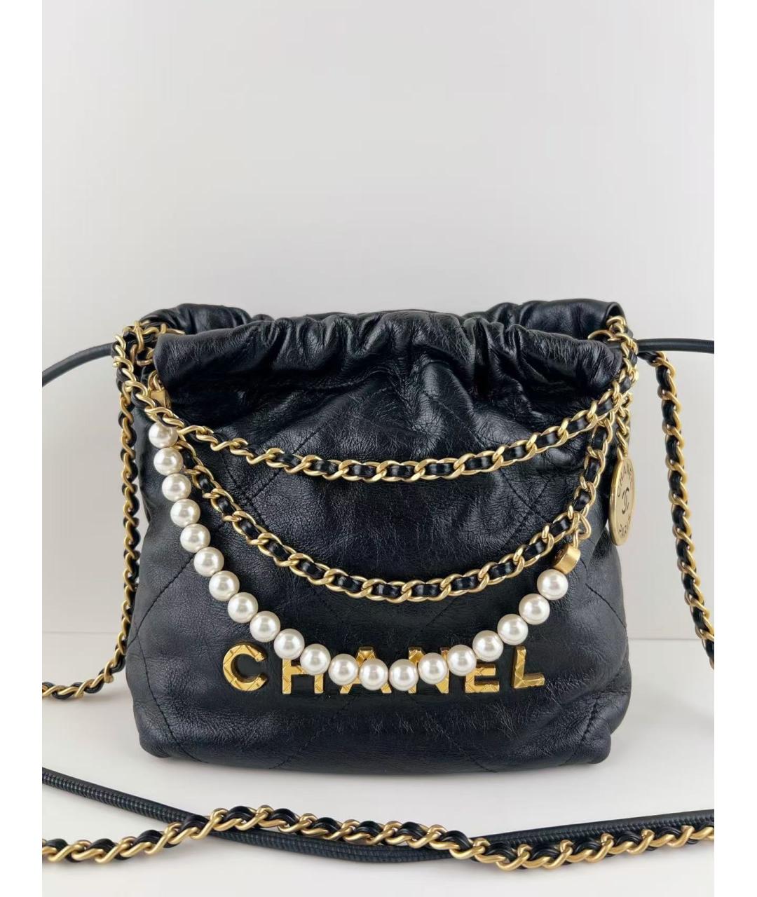 CHANEL Черная кожаная сумка через плечо, фото 2