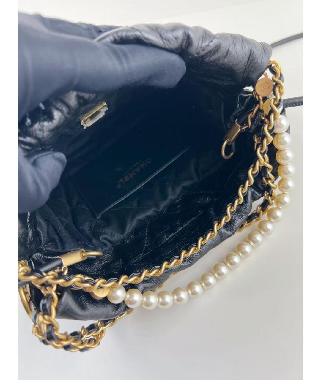 CHANEL Черная кожаная сумка через плечо, фото 5