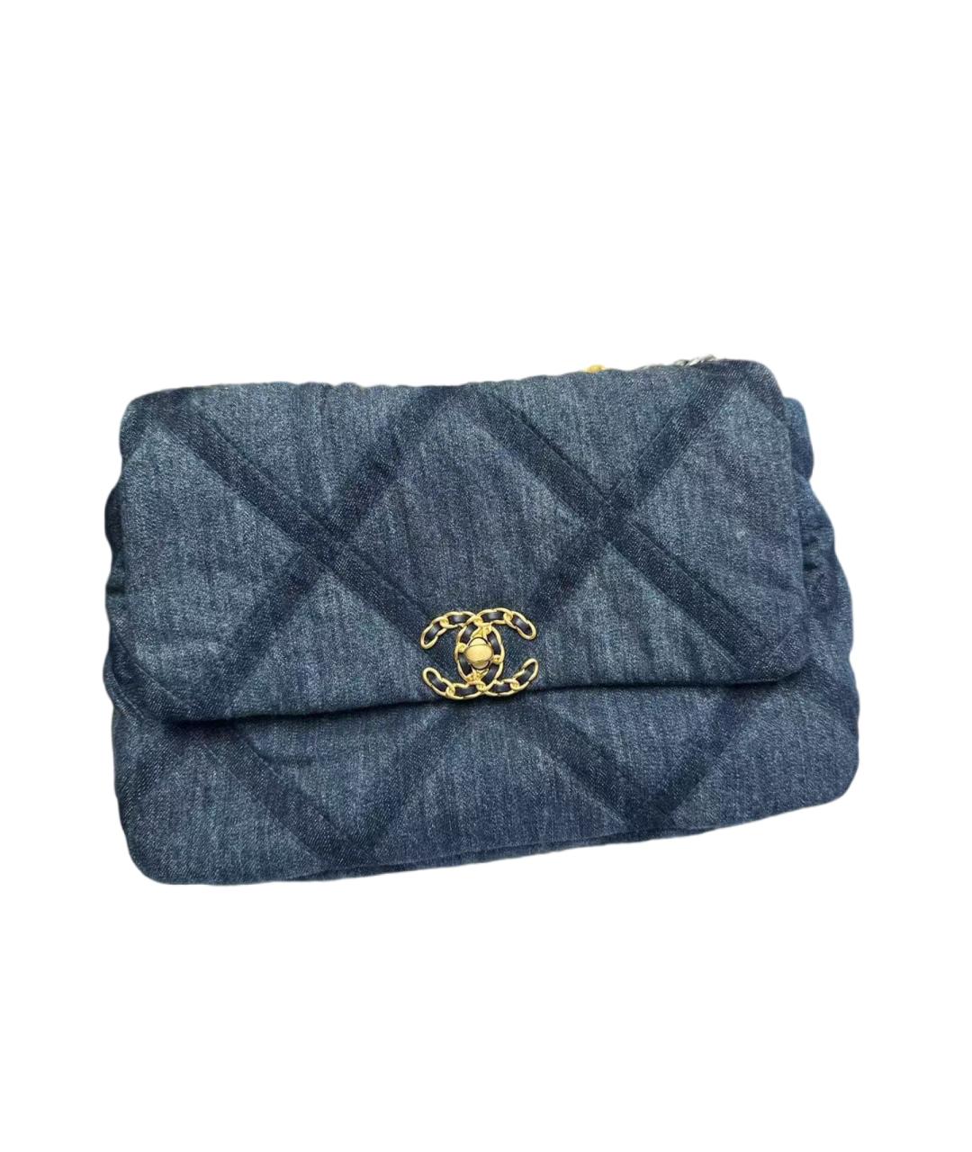 CHANEL Голубая деним сумка через плечо, фото 7