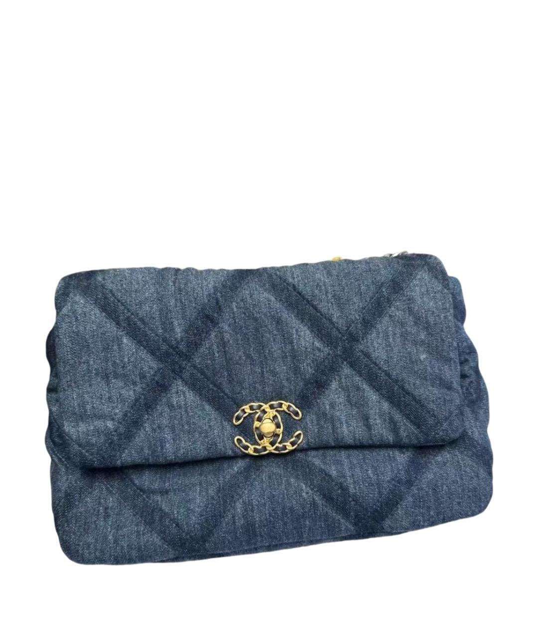 CHANEL Голубая деним сумка через плечо, фото 1