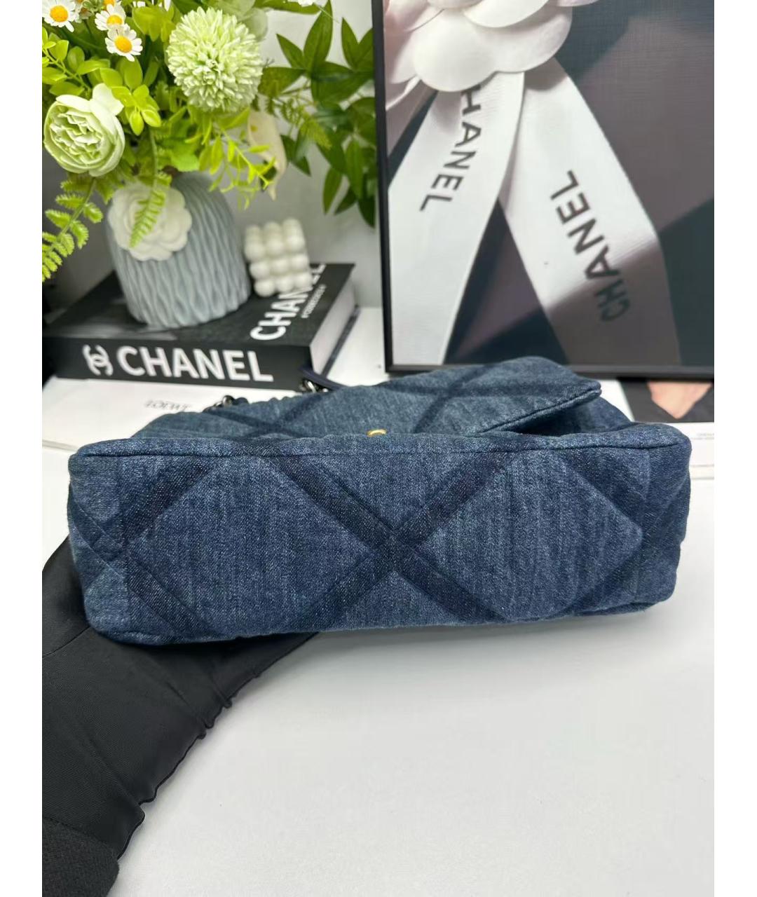 CHANEL Голубая деним сумка через плечо, фото 5