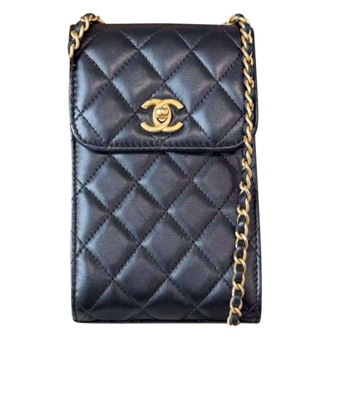 CHANEL Черная кожаная сумка через плечо, фото 1