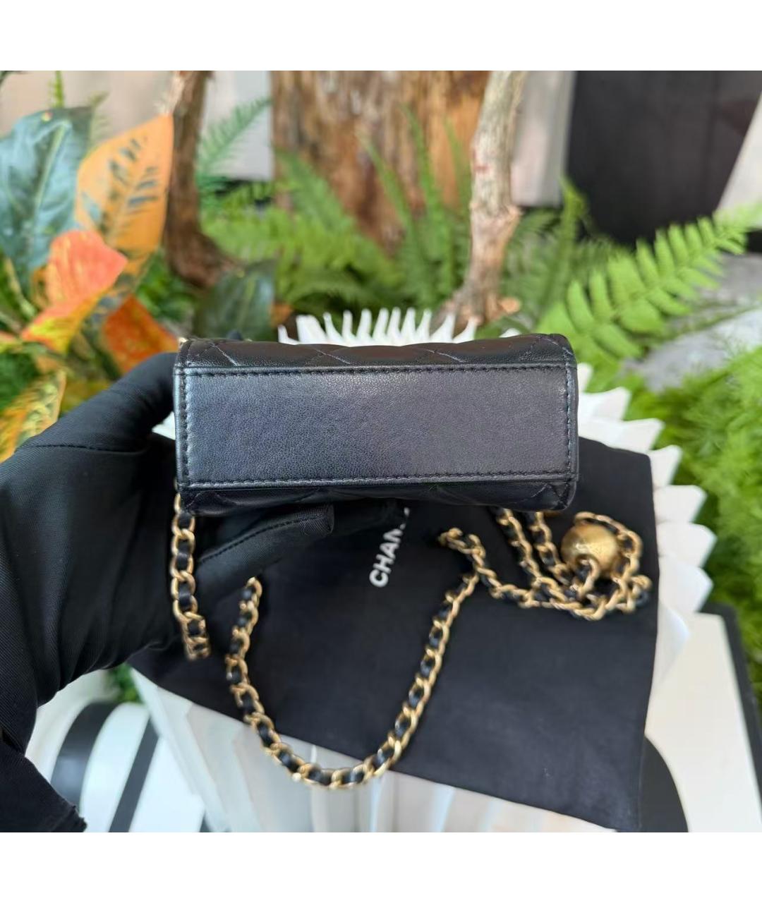 CHANEL Черная кожаная сумка через плечо, фото 4