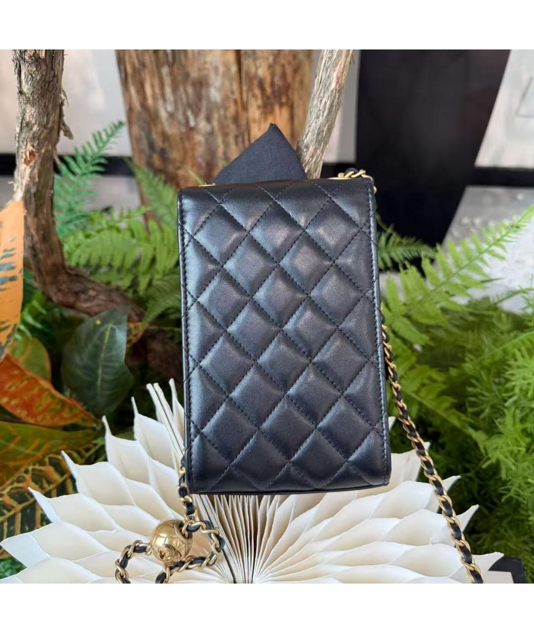 CHANEL Черная кожаная сумка через плечо, фото 2