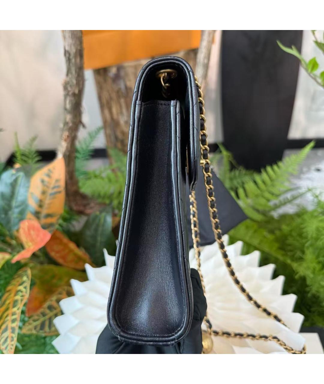 CHANEL Черная кожаная сумка через плечо, фото 3