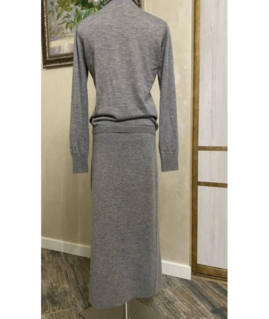 ALLUDE Серый кашемировый костюм с юбками, фото 2