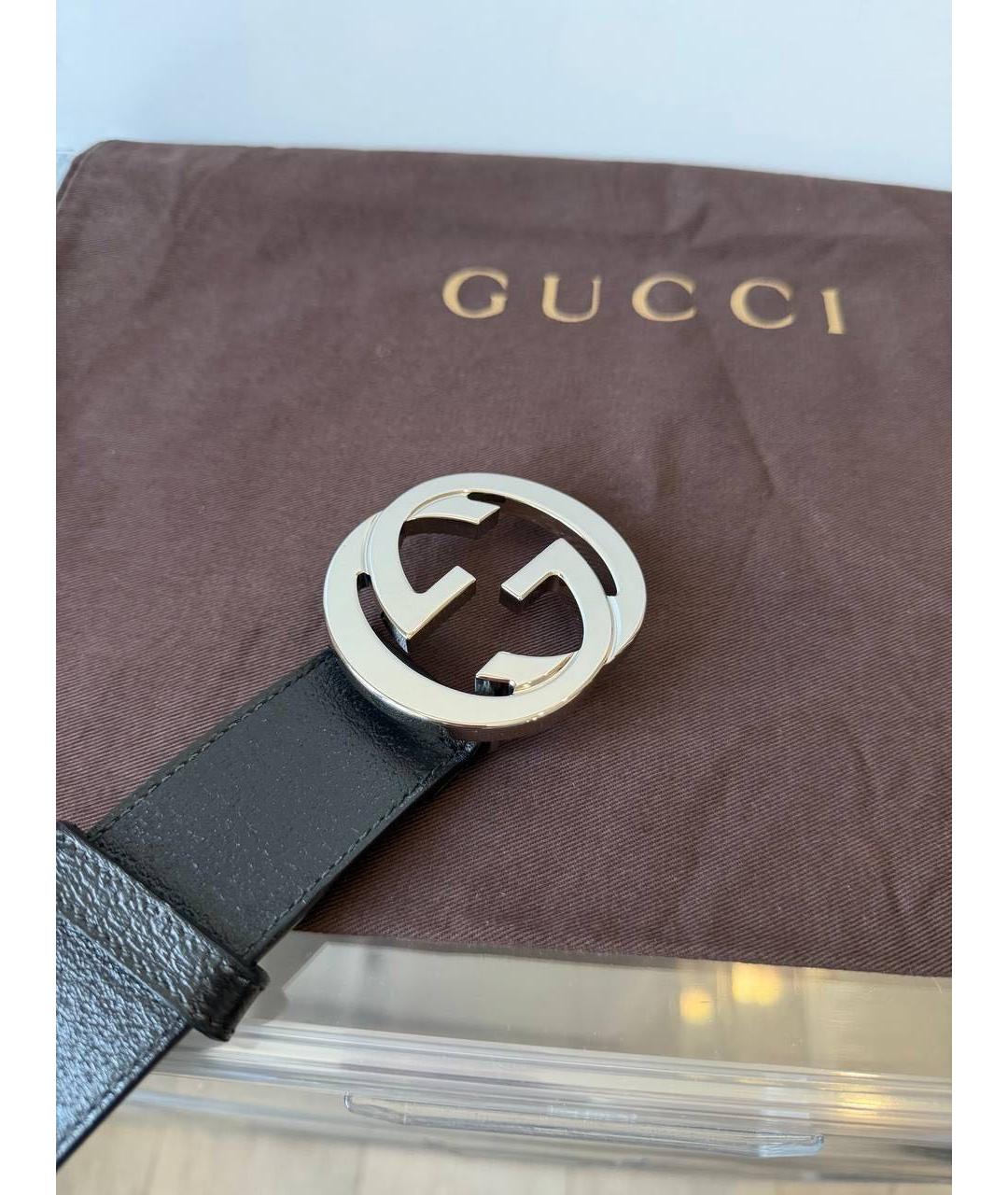 GUCCI Черный кожаный ремень, фото 3